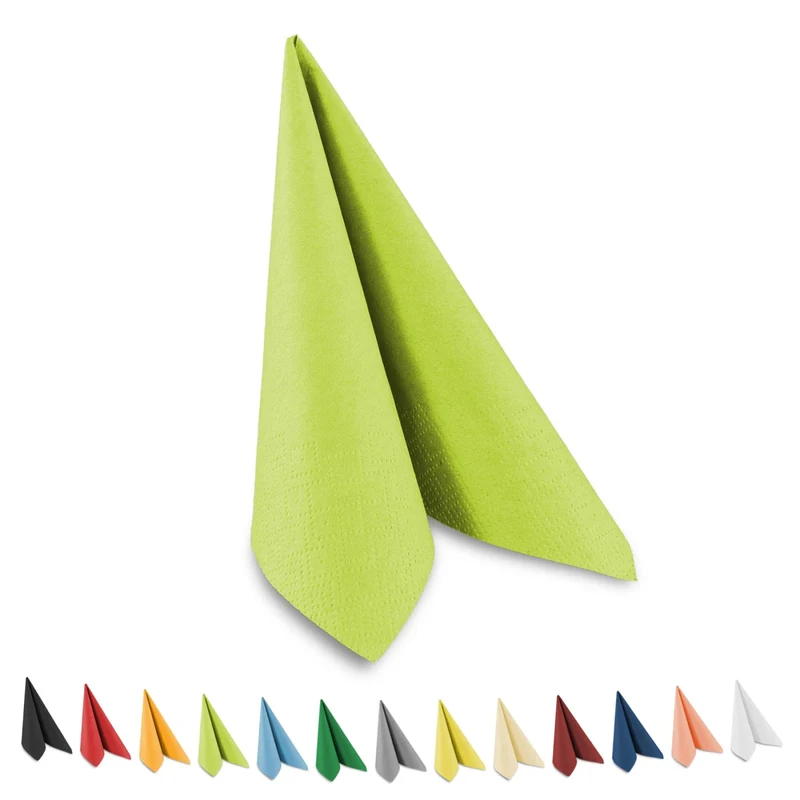 Funny Tafelservietten, 33 x 33 cm, 3-lagig, 1/4 Falz, 11 Farben