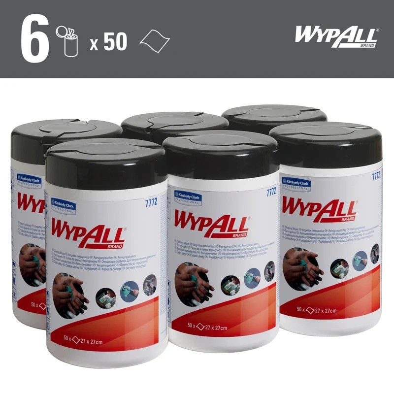 WypAll Power Clean Reinigungstücher Spenderdose, 50 Tücher