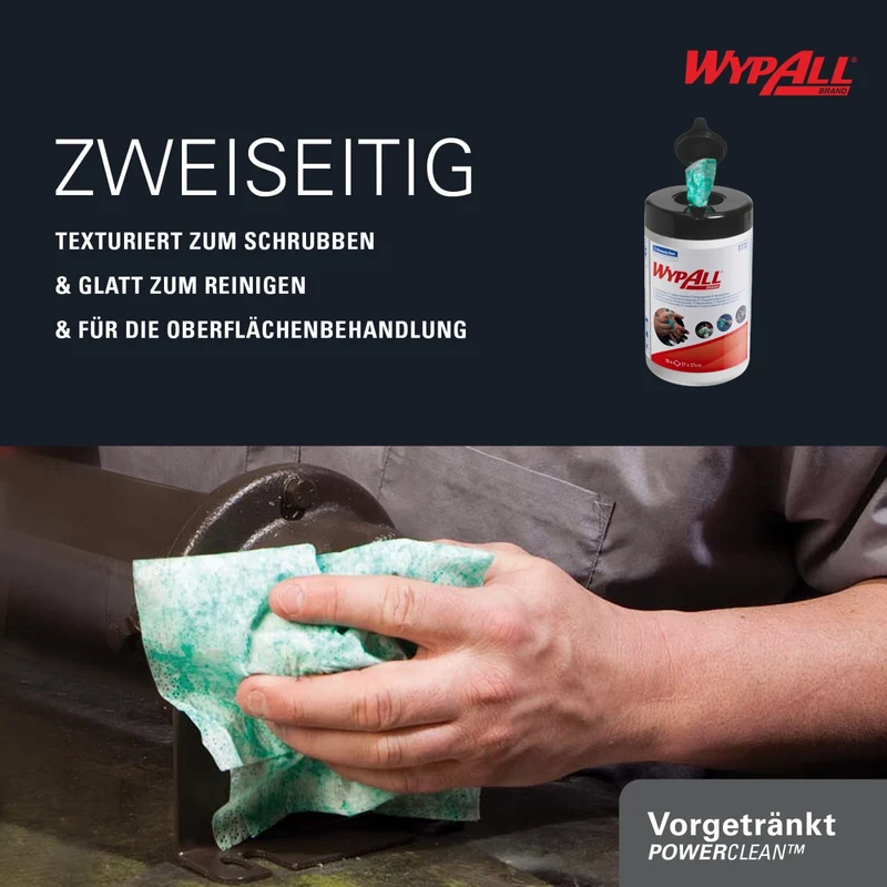 WypAll Power Clean Reinigungstücher Spenderdose, 50 Tücher