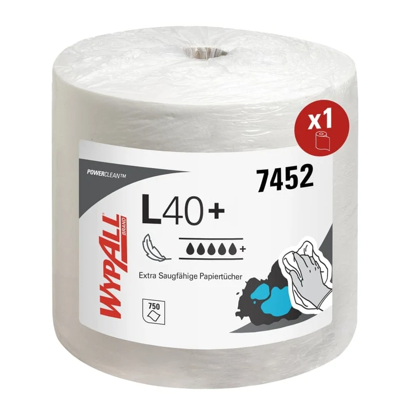 WypAll L40 Power Clean Wischtücher Großrolle, 750 Tücher