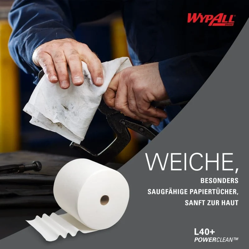 WypAll L40 Power Clean Wischtücher Großrolle, 750 Tücher