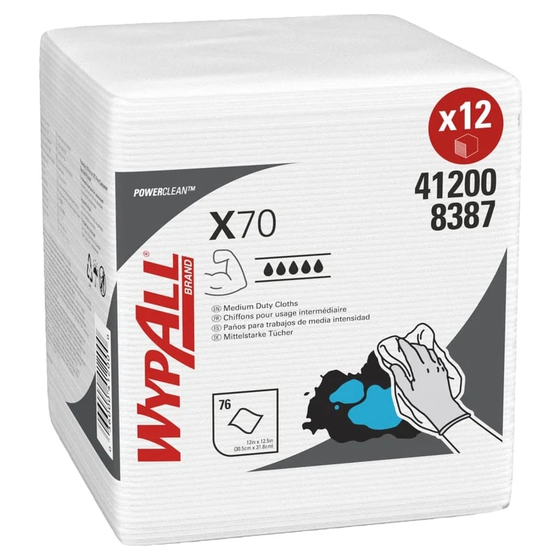 WypAll X70 Wischtücher viertelgefaltet, 1-lagig, weiß