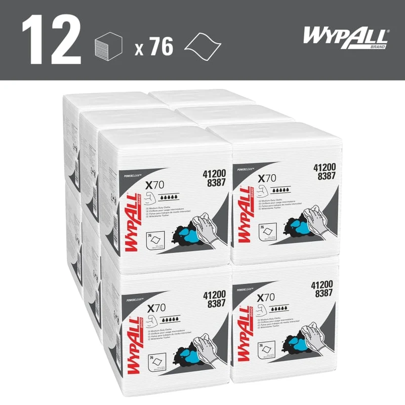 WypAll X70 Wischtücher viertelgefaltet, 1-lagig, weiß
