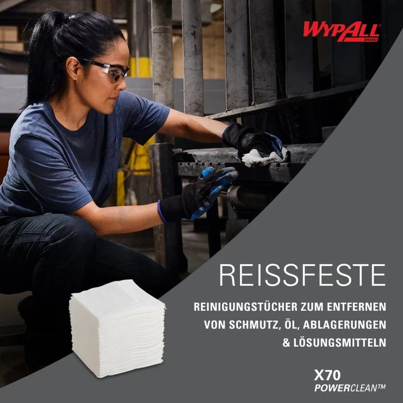 WypAll X70 Wischtücher viertelgefaltet, 1-lagig, weiß