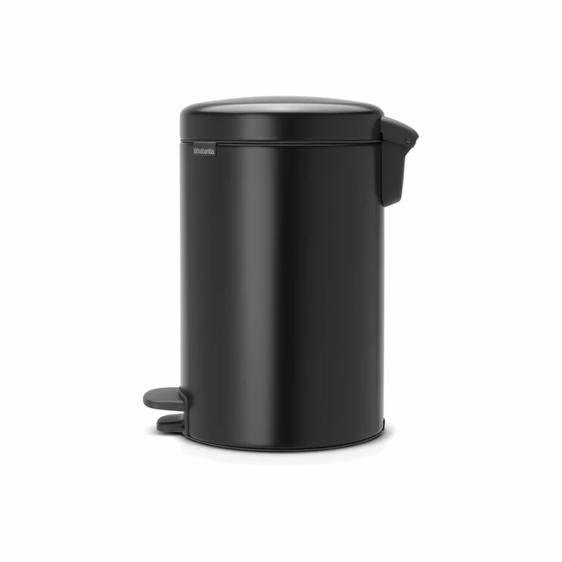 Brabantia Treteimer NewIcon, Mülleimer, Abfalleimer, Abfallbehälter, Matt Black, 12 L, 113741