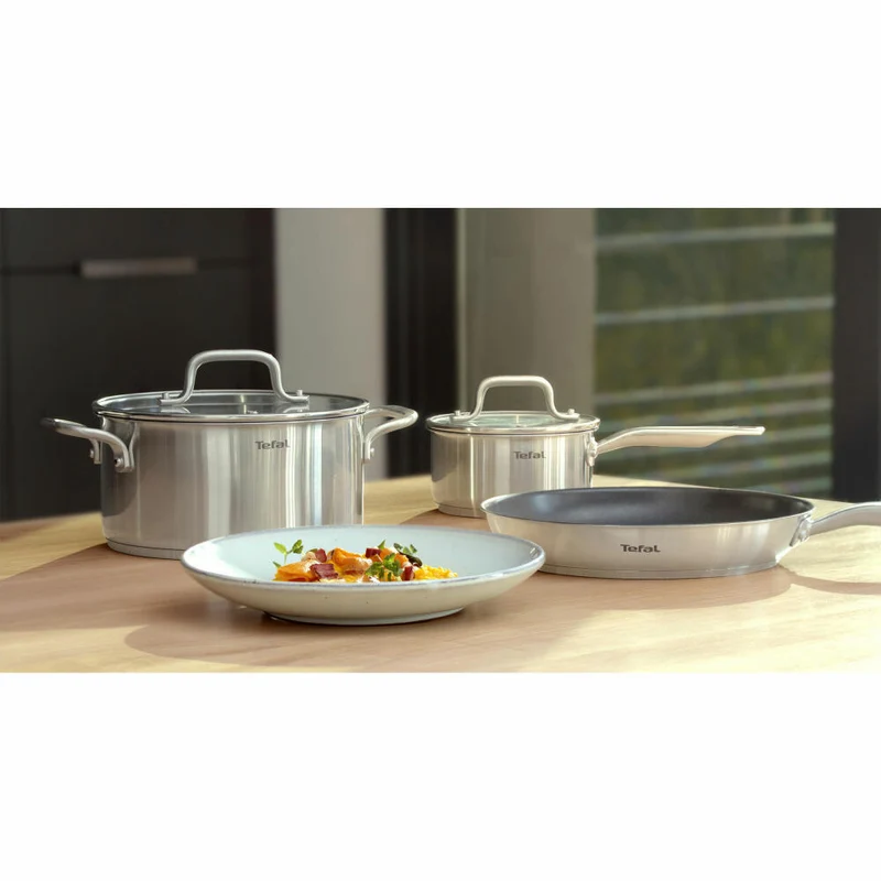 Tefal Virtuoso Pfanne Versiegelt, Bratpfanne, Induktionsgeeignet, Edelstahl, Ø 28 cm, E49106