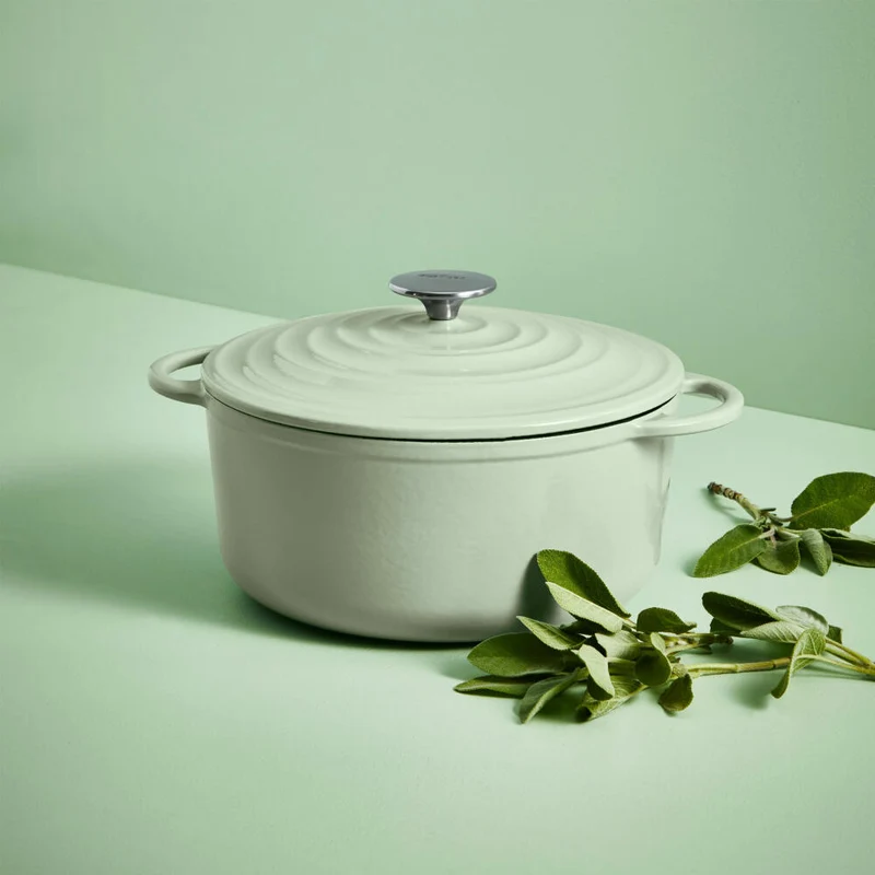 Tefal Lov Servierpfanne, Schmorpfanne, Sauteuse, Induktionsgeeignet, Gusseisen, Hellgrün, Ø 28 cm, E25872
