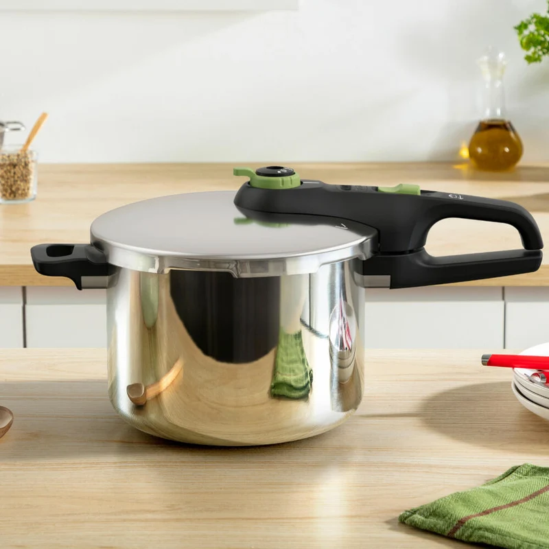 Tefal Secure Trendy Schnellkochtopf, ohne Korb, Kochtopf, Topf, induktionsgeeignet, Edelstahl, 6 L, YS22Z10