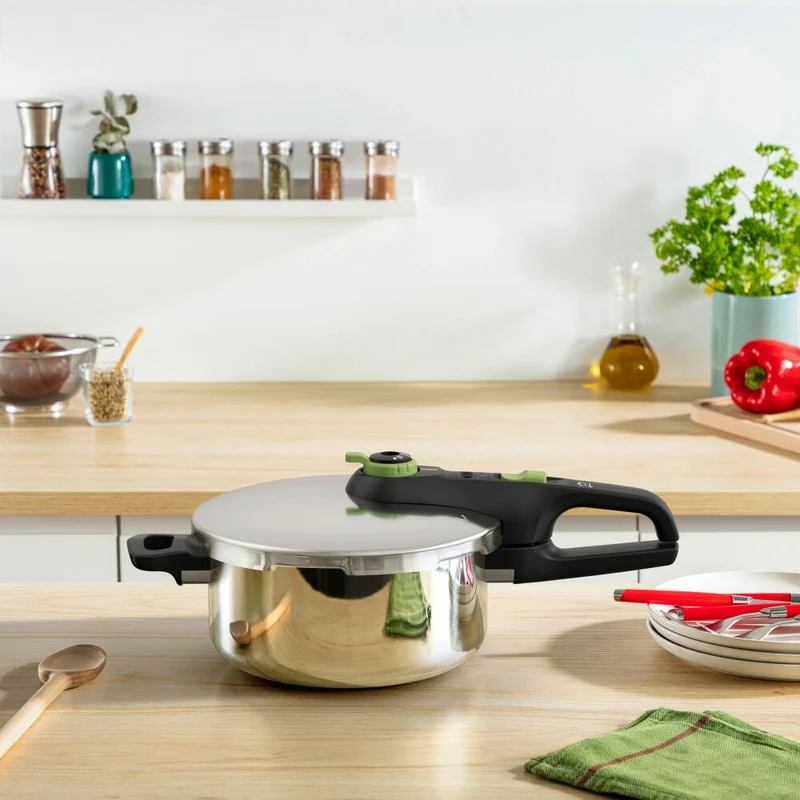 Tefal Secure Trendy Schnellkochtopf, ohne Korb, Kochtopf, Topf, induktionsgeeignet, Edelstahl, 4 L, YS22Z4