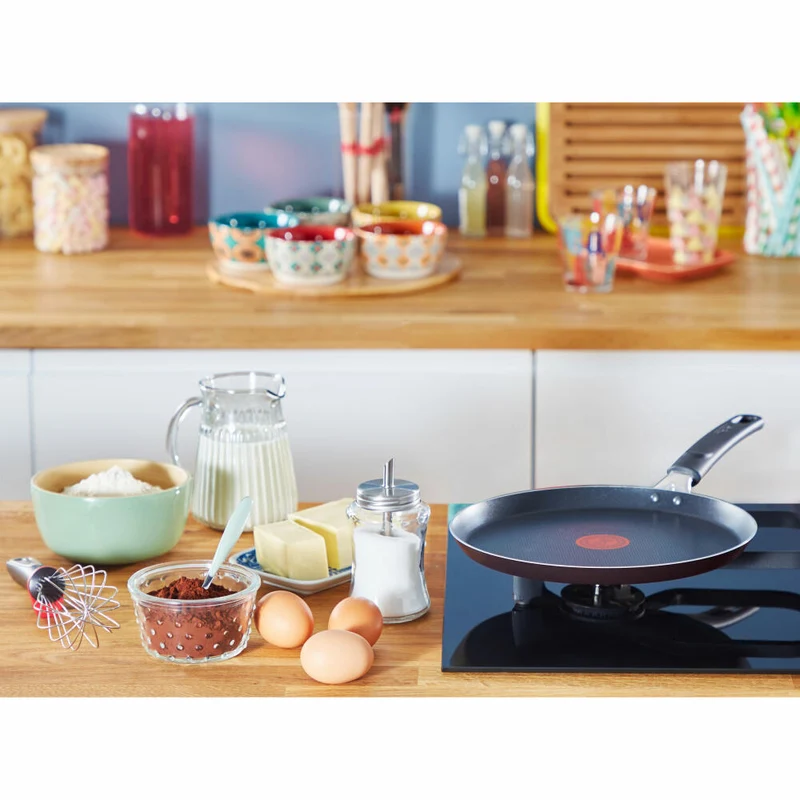 Tefal Easy Cook & Clean Crepepfanne, Crêpe Pfanne, Crepe, Pfannkuchen, Antihaftversiegelung, Aluminium, Ø 25 cm, B55509