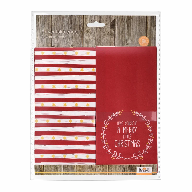 Birkmann Adventskalender Little Christmas, rot, 48-tlg., 10 x 21 x 5,5 cm