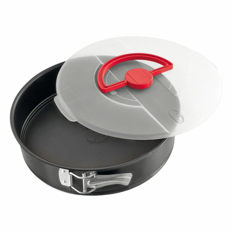 Dr. Oetker Springform 26 cm Bake und Go, mit Transporthaube, Kuchenform, Backform, Kuchen Form, 1010