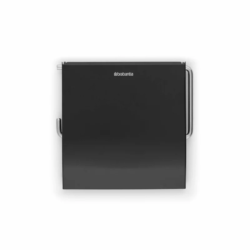 Brabantia Toilettenpapierhalter ReNew, Klopapierhalter, WC-Rollenhalter, Stahl, Matt Black, 108600