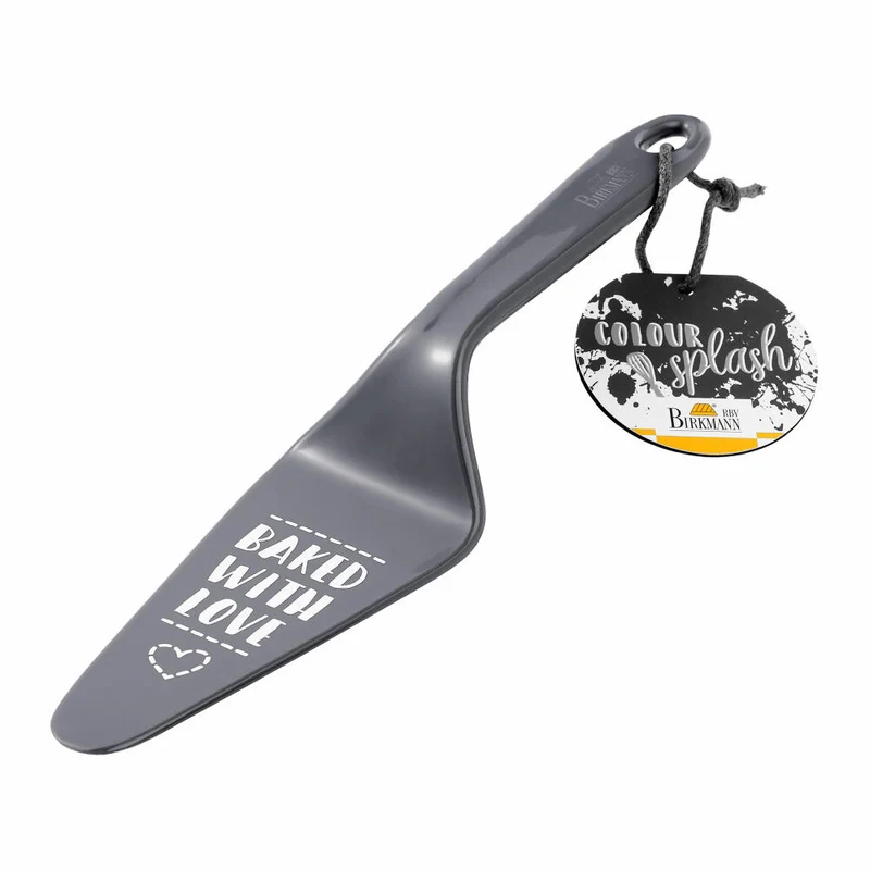 Birkmann Tortenheber Colour Splash, Kuchenheber, Backzubehör, mit Spruch, Kunststoff, grau, 26 cm, 429802