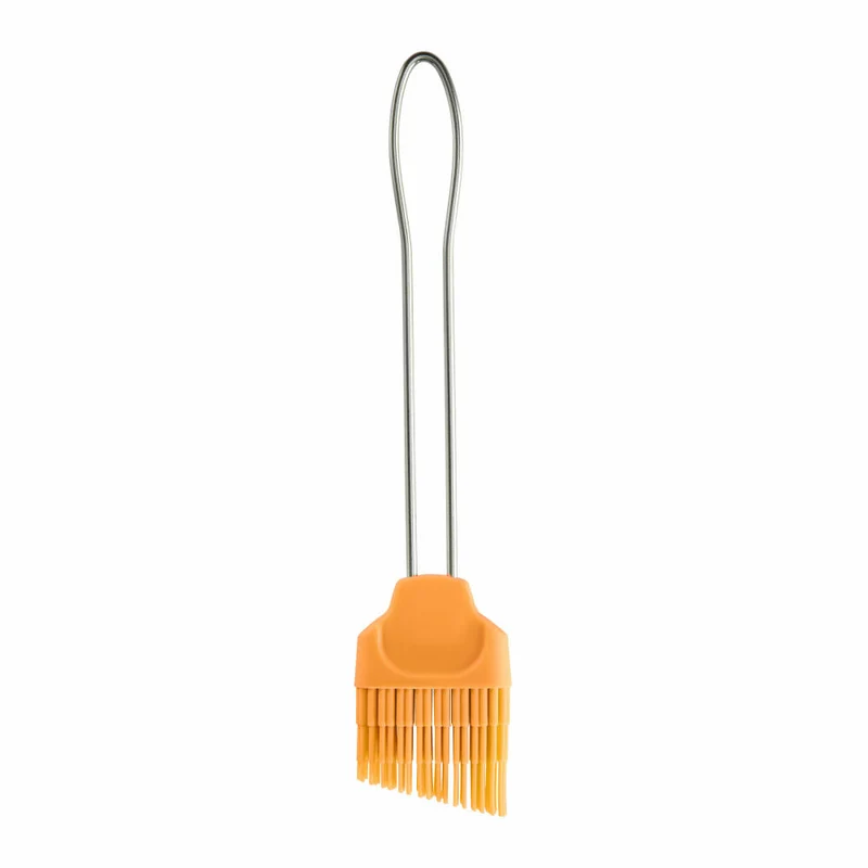 Birkmann Silikonpinsel Colour Splash, groß, Backpinsel, Silikonkopf mit Edelstahlgriff, Orange, 4 cm, 421837
