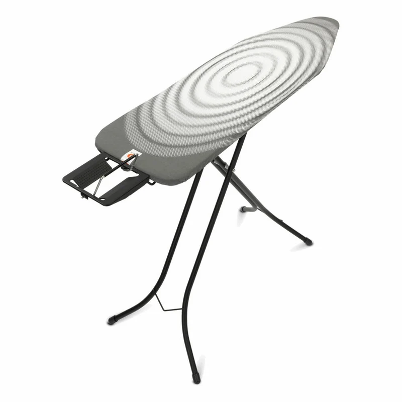 Brabantia Bügelbrett B für Dampferzeuger Bügeltisch, Dampfbügelstation, Metall, Titan Oval / Black, 124 x 38 cm, 103841