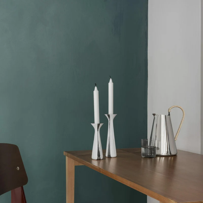Stelton Unified Kerzenständer Klein, Kerzenhalter, Kerzenleuchter, Aluminium, 17 cm, Weiss, X310