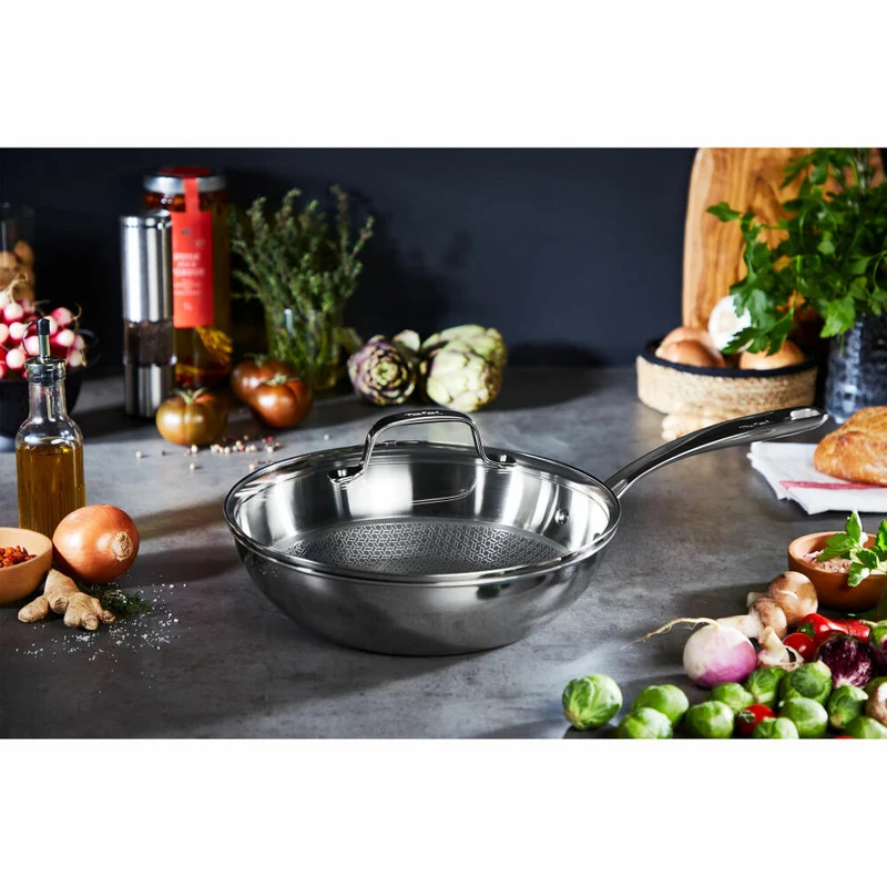Tefal Eternal Mesh Pfanne, Bratpfanne, Induktionsgeeignet, Edelstahl, Ø 24 cm, E49704