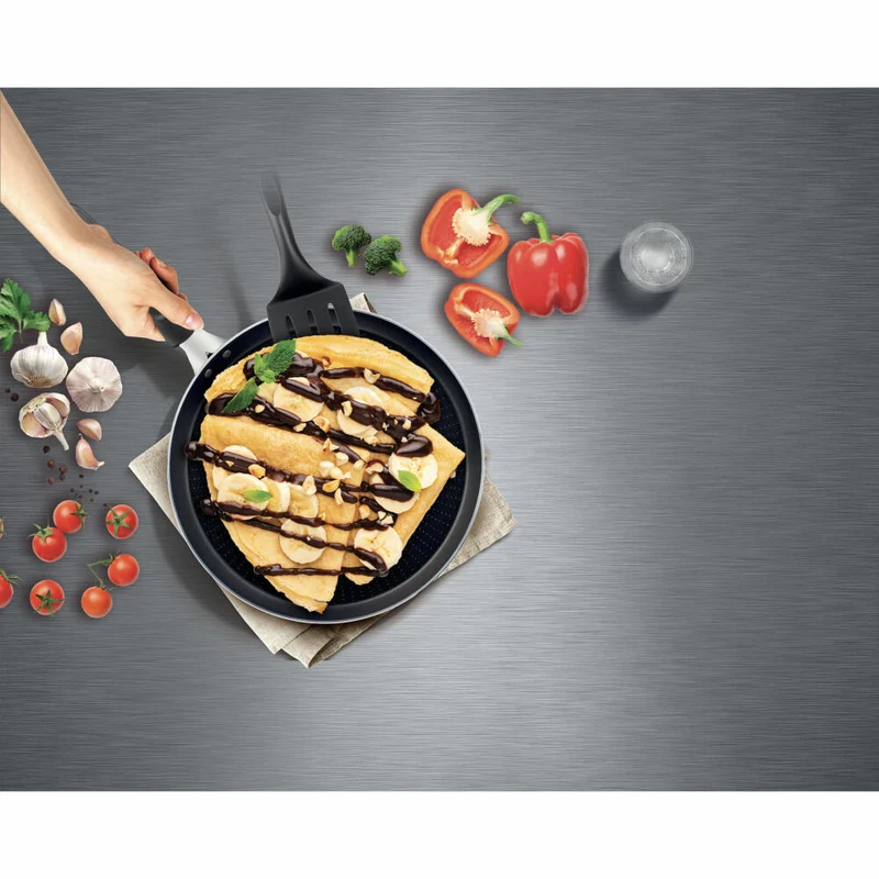 Tefal XL Force Crepepfanne, Crêpe Pfanne, Crepe, Pfannkuchen, Antihaft-Versiegelung, Aluminium, Ø 25 cm, C38510