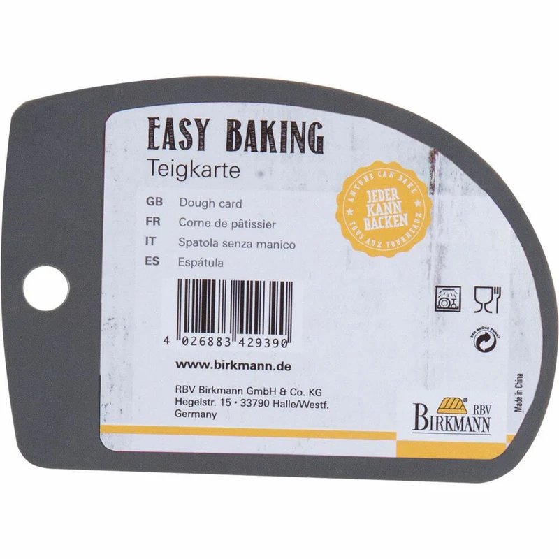 Birkmann Easy Baking Teigkarte, Teig Karte, Backform, Teigschaber, Kunststoff, 11 cm, 429390