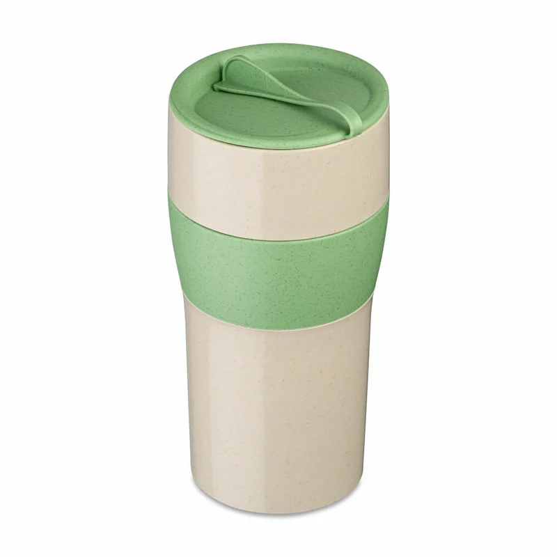 Koziol Thermobecher Aroma To Go XL, Isolierbecher, Biozirkulärer Kunststoff, Nature Desert Sand / Nature Leaf Green, 700 ml, 7243276