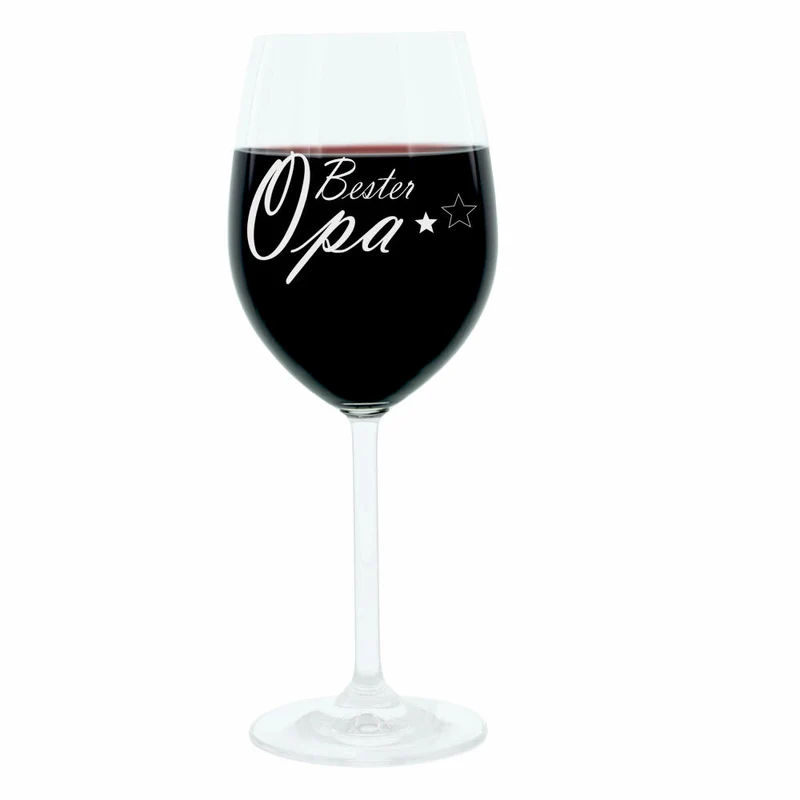 Leonardo Weinglas 400 ml, Bester Opa, Geschenk Stimmungsglas mit lustiger Gravur, Moodglas, 22 cm