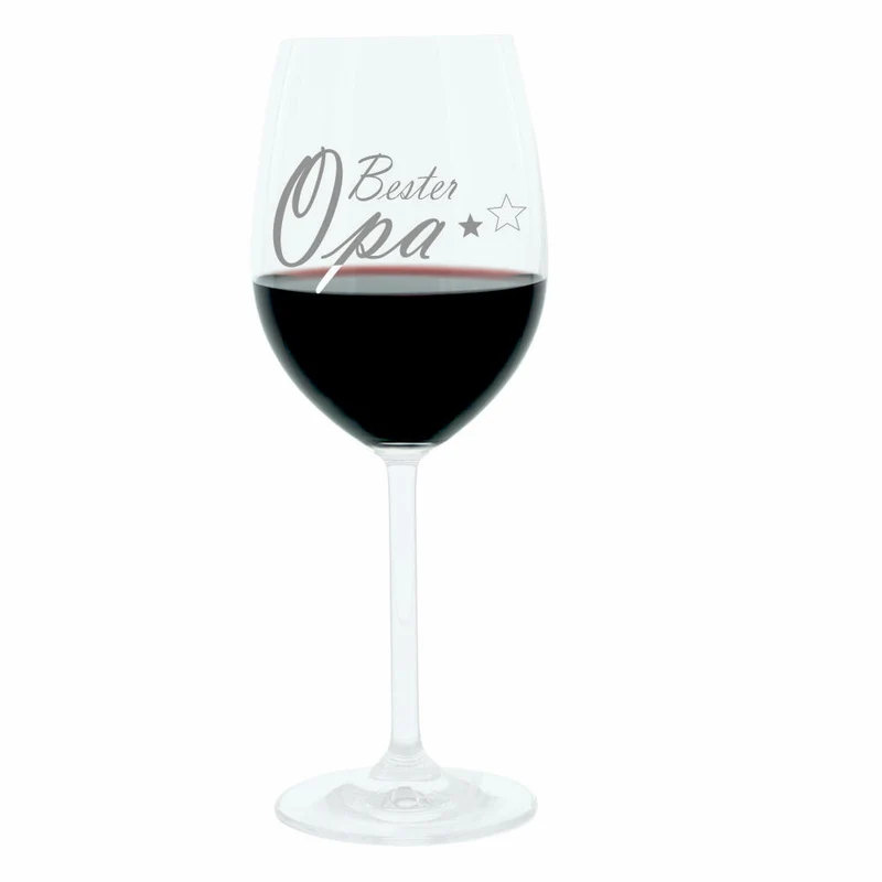 Leonardo Weinglas 400 ml, Bester Opa, Geschenk Stimmungsglas mit lustiger Gravur, Moodglas, 22 cm