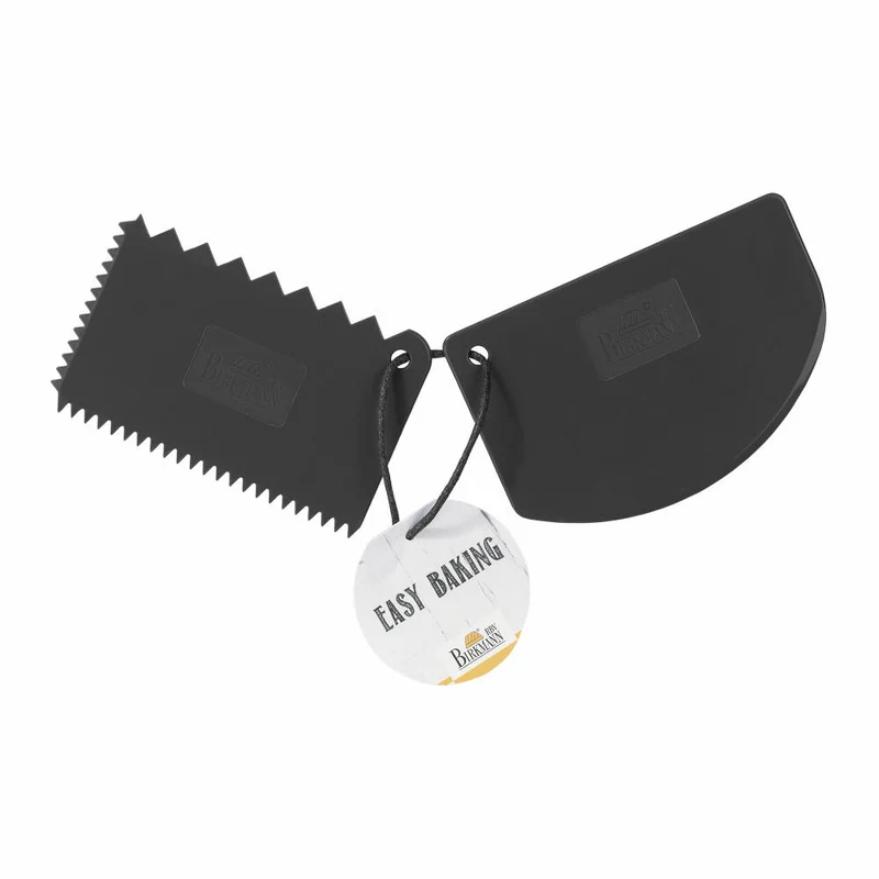 Birkmann Teigkarten-Set, Easy Baking, Teigschaber, Teigtrenner, Schaber, Kunststoff, Schwarz, 2-tlg., 421974