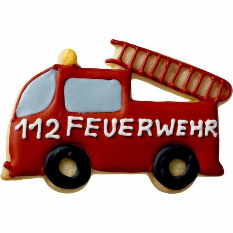 Birkmann Ausstechform Feuerwehrauto, Ausstecher, Plätzchenform, Keks, Plätzchen, Edelstahl, 9 cm, 197886