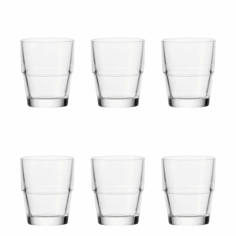 Leonardo Solo Becher Compact 6er Set, Kaffeebecher, für Padmaschinen, Saftglas, Glas, 300 ml, 35456