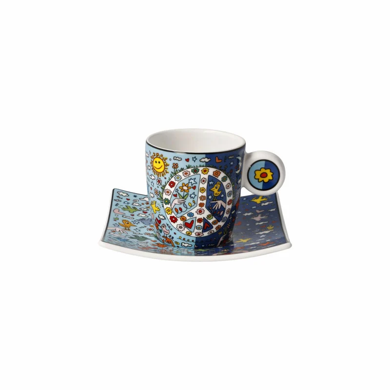 Goebel Espressotasse James Rizzi - Give Peace a Chance, Fine Bone China, Bunt, 0.1 L, 26102741