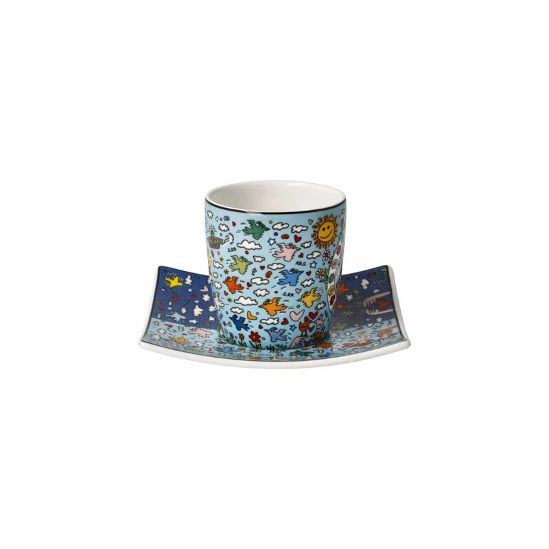 Goebel Espressotasse James Rizzi - Give Peace a Chance, Fine Bone China, Bunt, 0.1 L, 26102741