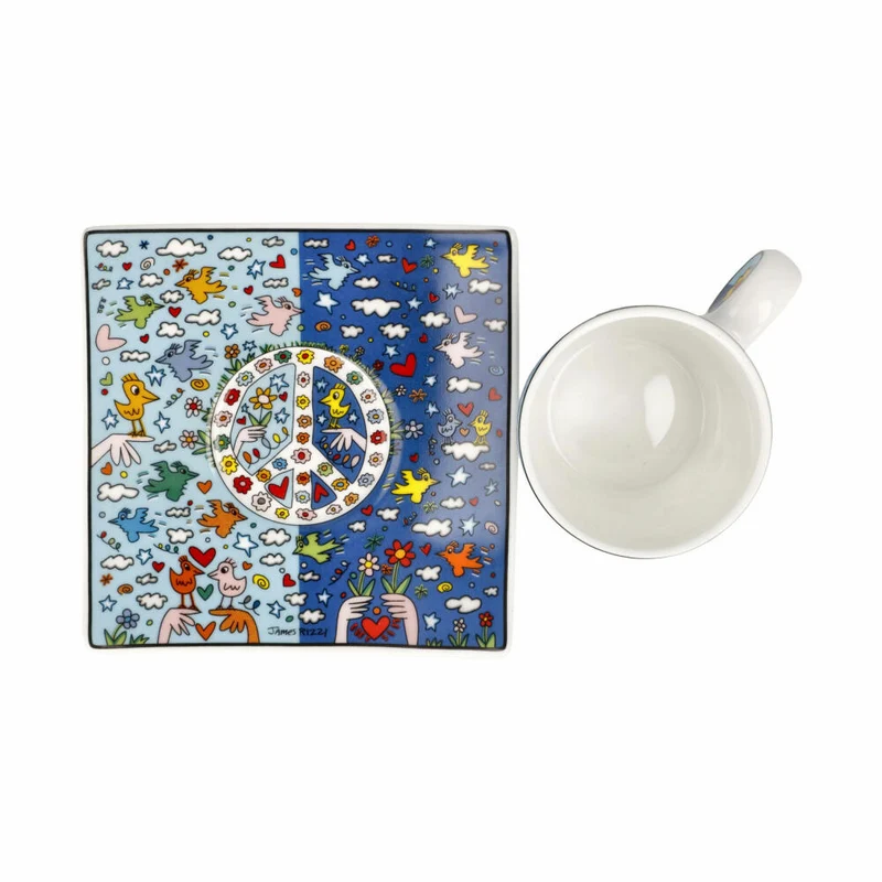 Goebel Espressotasse James Rizzi - Give Peace a Chance, Fine Bone China, Bunt, 0.1 L, 26102741
