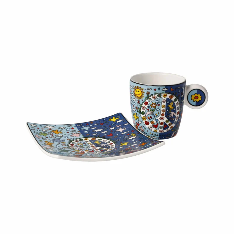 Goebel Espressotasse James Rizzi - Give Peace a Chance, Fine Bone China, Bunt, 0.1 L, 26102741
