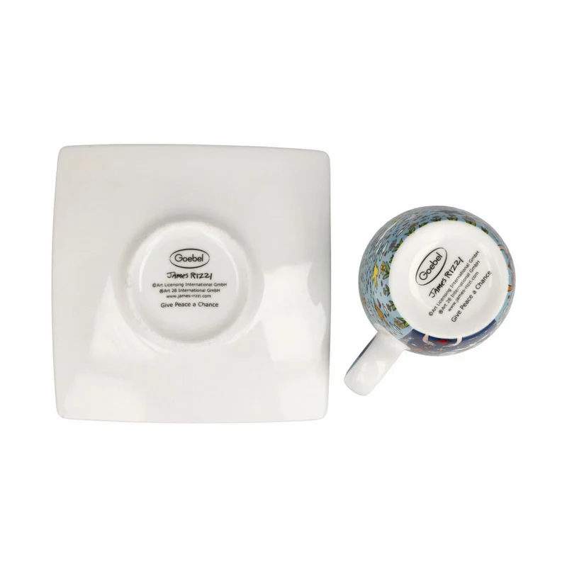 Goebel Espressotasse James Rizzi - Give Peace a Chance, Fine Bone China, Bunt, 0.1 L, 26102741