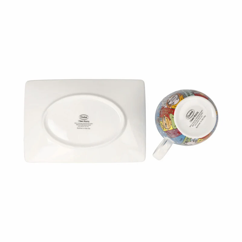 Goebel Künstlertasse James Rizzi - Summer in the City, Fine Bone China, Bunt, 0.4 L, 26102791