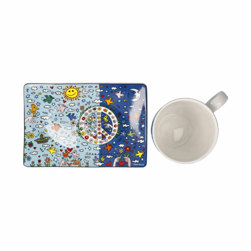 Goebel Künstlertasse James Rizzi - Give Peace a Chance, Fine Bone China, Bunt, 0.4 L, 26102801