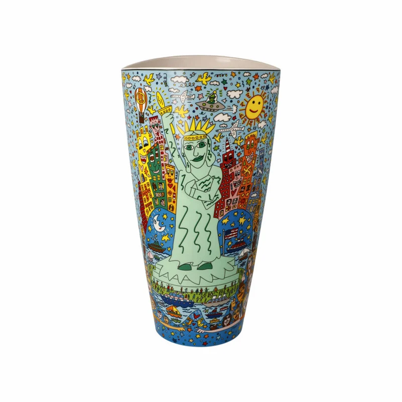 Goebel Vase James Rizzi - The Big Apple is Big on Liberty, Porzellan, Bunt, 28 cm, 26103231