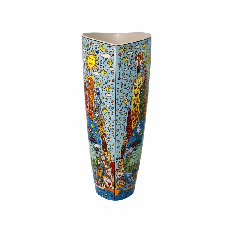 Goebel Vase James Rizzi - The Big Apple is Big on Liberty, Porzellan, Bunt, 28 cm, 26103231