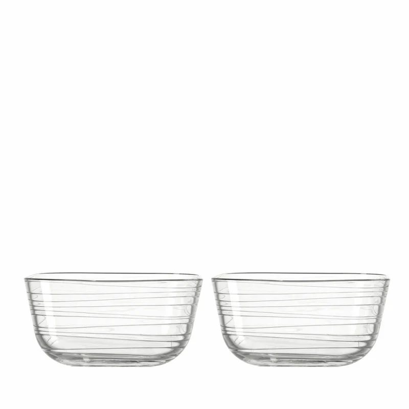 Leonardo Gusto Struttura Schale 2er Set, Schüssel, Glasschüssel, Klarglas, Glas, 2.4 L, 14742