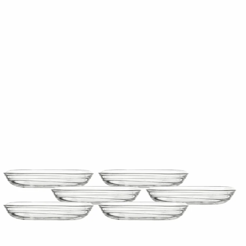 Leonardo Gusto Struttura Teller 6er Set, Glasteller, Platte, Klarglas, Glas, D 17 cm, 14740