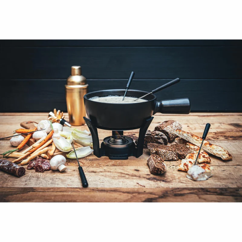 Boska Fondue-Set Nero, Käsefondue, 9-tlg., Schokofondue, Käsezubehör, 853528