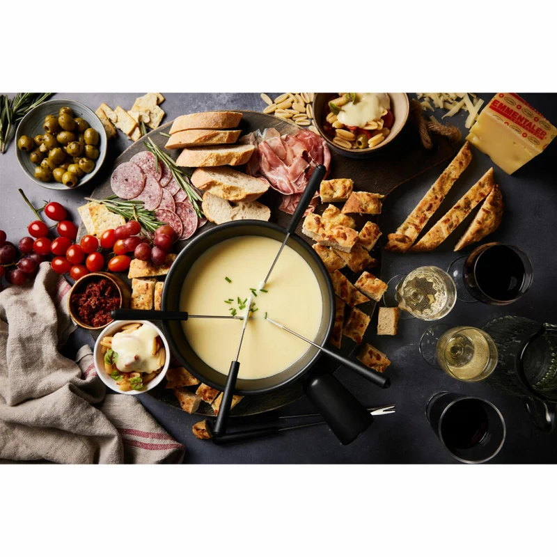 Boska Fondue-Set Nero, Käsefondue, 9-tlg., Schokofondue, Käsezubehör, 853528
