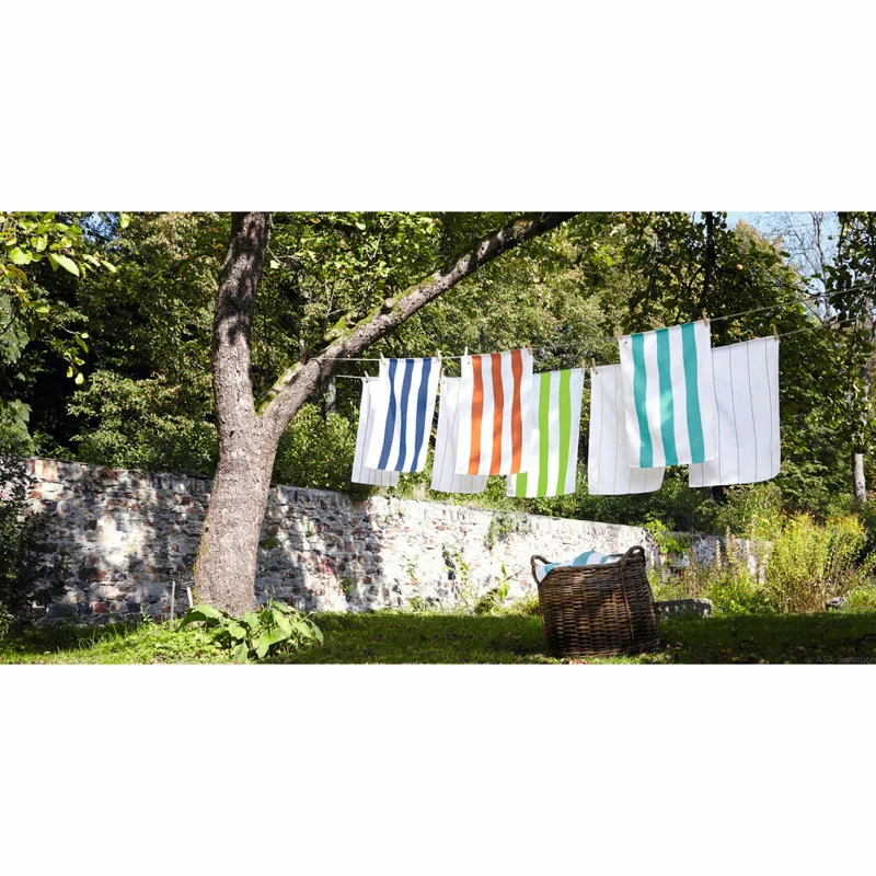 ASA Selection Textil Geschirrtuch Streifen Schmal, Baumwolle, Weiß / Kiwi, B 50 cm, 73216065