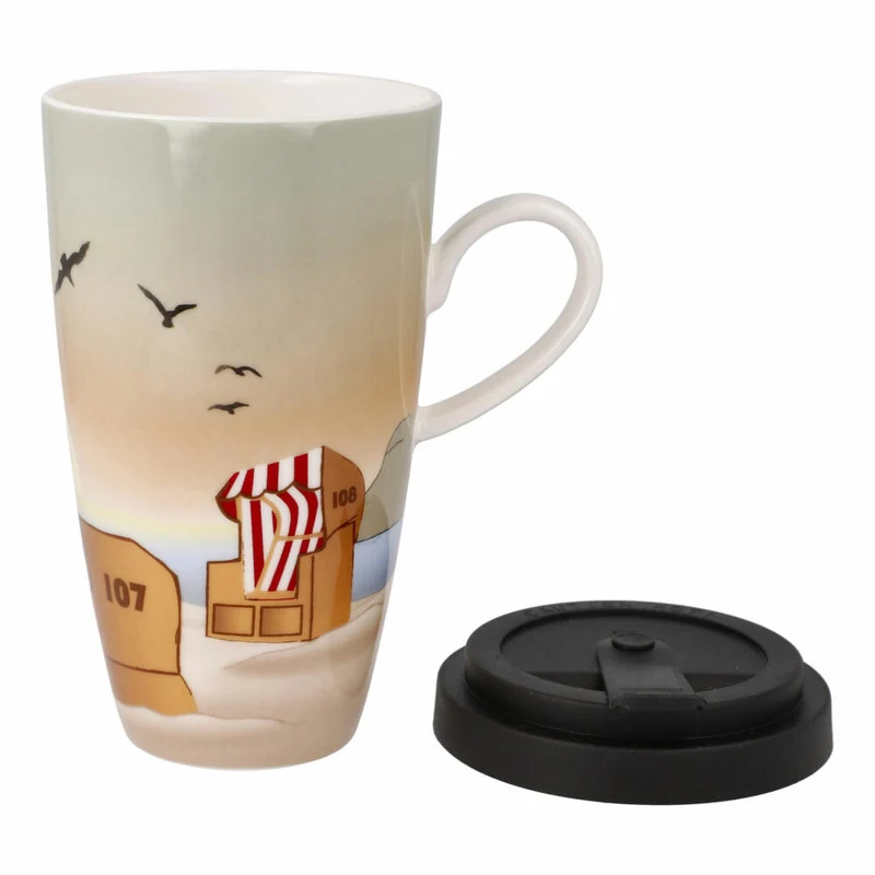 Goebel Künstlertasse mit Deckel Sunset Mood, Scandic Home, Fine Bone China, Bunt, 15 cm, 23102171