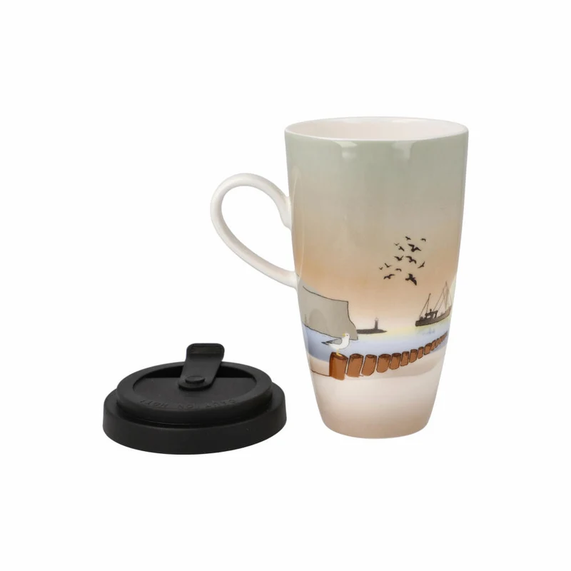 Goebel Künstlertasse mit Deckel Sunset Mood, Scandic Home, Fine Bone China, Bunt, 15 cm, 23102171