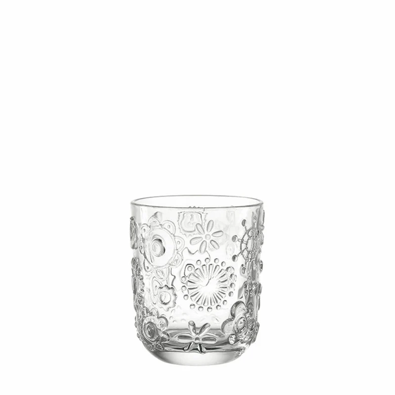 Leonardo Fiorita Trinkglas 6er Set, Saftglas, Wasserglas, Becher, Eisboden, Glas, 250 ml, 14782