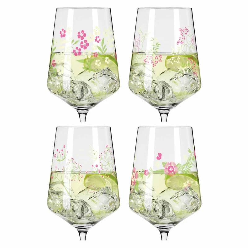 Ritzenhoff Aperitifglas 4er-Set Sommertau F23, Lorenzo, Kordes, Oliveira, Kristallglas, 544 ml, 6041003