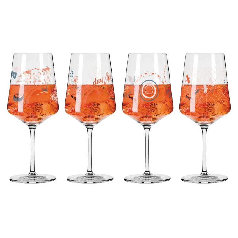 Ritzenhoff Aperitifglas 4er-Set Sommerrausch F23, Hilles, Kordes, Kristallglas, 544 ml, 6051003