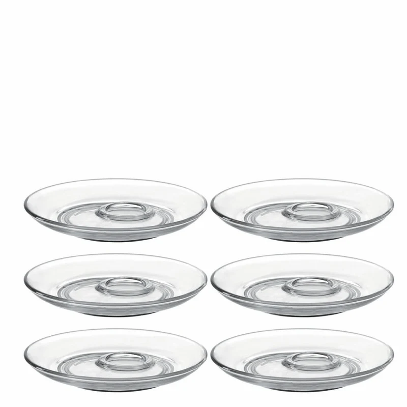Leonardo Senso Große Untertasse 6er Set, Unterteller, Glasuntersetzer, Untere, Glas, D 14.5 cm, 14653